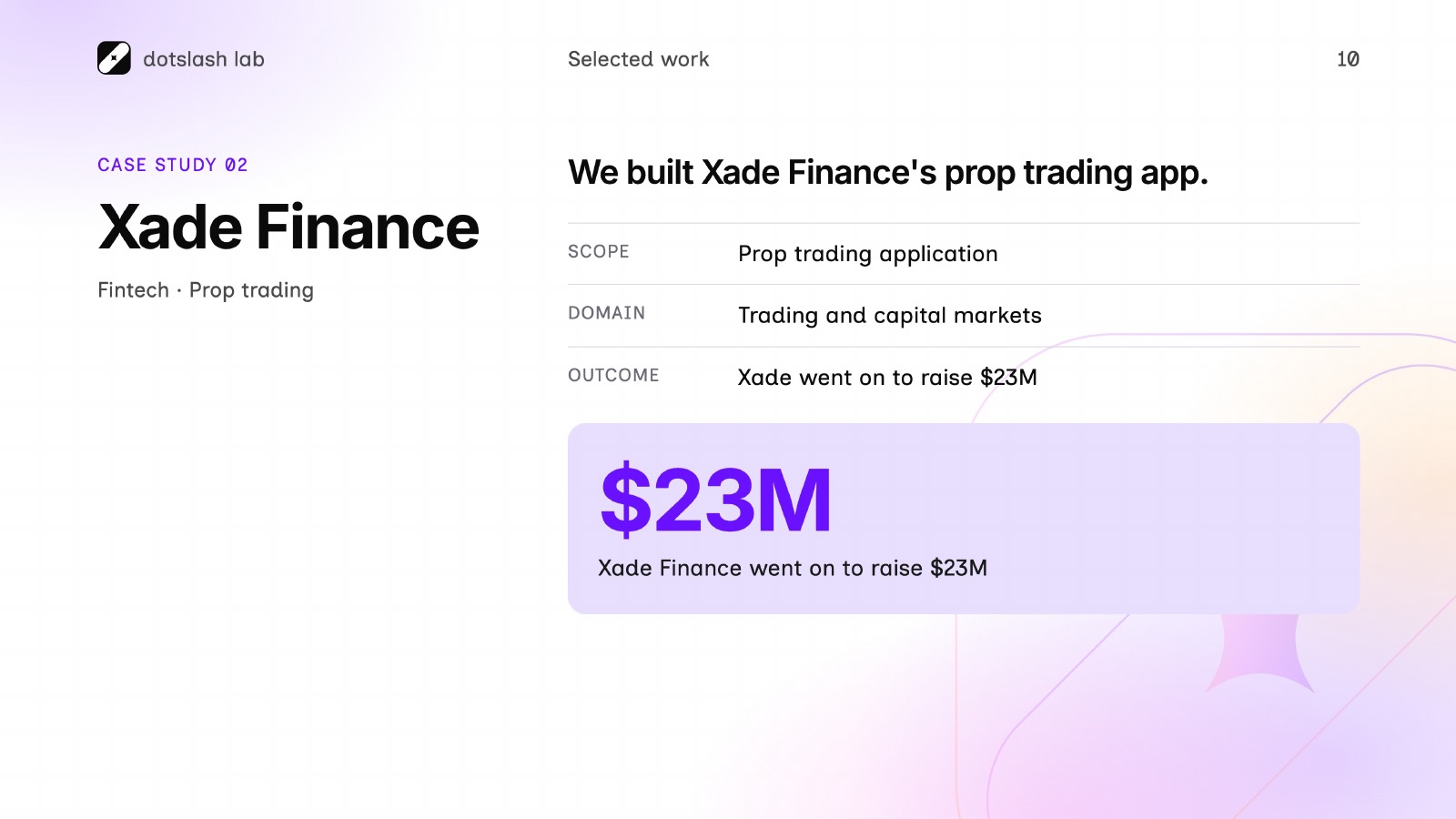 DotSlashLab pitch deck — slide 10 of 16